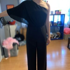 One sleeve , black , jumpsuit